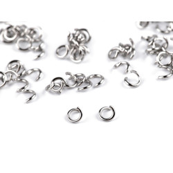 Anneau de connexion fendu en acier inoxydable, ø 4 mm - Platine (100 Grammes)