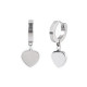 Boucles d'oreilles en acier inoxydable - cœur, trèfle à quatre feuilles, montagne - Argent (1 Paire) Boucles d'oreilles en acier inoxydable - cœur, trèfle à quatre feuilles, montagne - Argent (1 Paire)