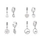 Boucles d'oreilles en acier inoxydable - cœur, trèfle à quatre feuilles, montagne - Argent (1 Paire) Boucles d'oreilles en acier inoxydable - cœur, trèfle à quatre feuilles, montagne - Argent (1 Paire)