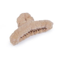 Fur hair claw clip - Beige (1 Piece)