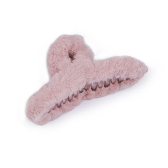 Fur hair claw clip - Ecru (1 Piece) Fur hair claw clip - Ecru (1 Piece)