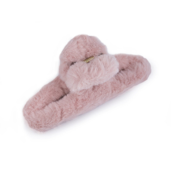 Fur hair claw clip - Ecru (1 Piece) Fur hair claw clip - Ecru (1 Piece)