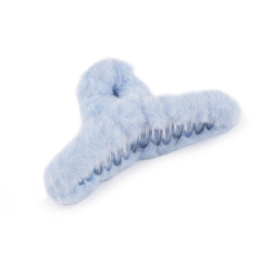 Fur hair claw clip - Forget-me-not blue (1 Piece)
