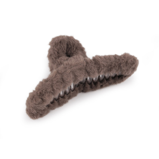Fur hair claw clip - Ecru (1 Piece) Fur hair claw clip - Ecru (1 Piece)