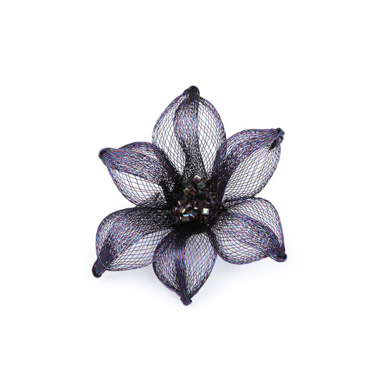 Broszka metalowa z szlifowanymi kamyczkami ø7,5 cm - Srebrny (4 Sztuki) Broszka metalowa z szlifowanymi kamyczkami ø7,5 cm - Srebrny (4 Sztuki)