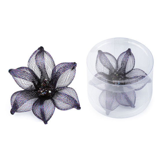 Broszka metalowa z szlifowanymi kamyczkami ø7,5 cm - Srebrny (4 Sztuki) Broszka metalowa z szlifowanymi kamyczkami ø7,5 cm - Srebrny (4 Sztuki)