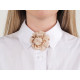 Broche fleur satinée avec strass, ø 7 cm - Bleu fonçé (1 Pièce) Broche fleur satinée avec strass, ø 7 cm - Bleu fonçé (1 Pièce)