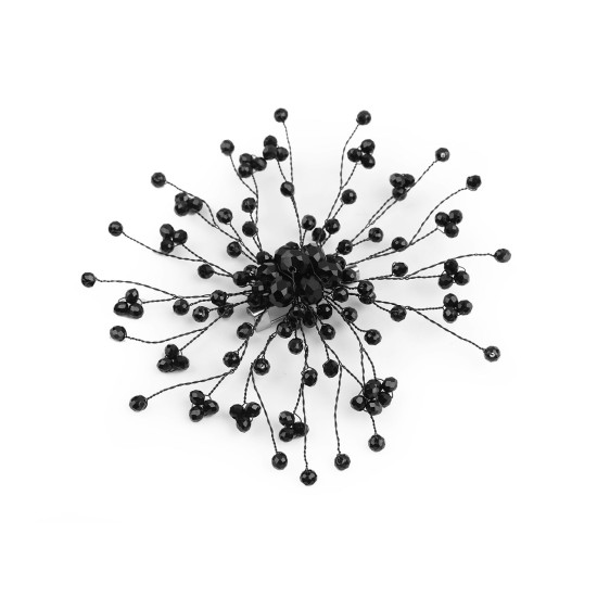 Brosche mit geschliffenen glasperlen, handgefertigt - Dunkelrot (1 Stück) Brosche mit geschliffenen glasperlen, handgefertigt - Dunkelrot (1 Stück)
