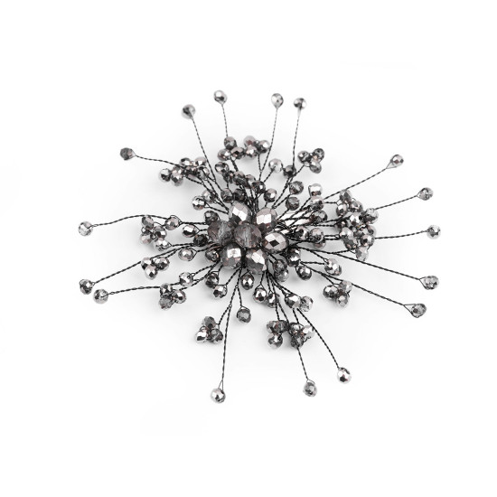 Brosche mit geschliffenen glasperlen, handgefertigt - Dunkelrot (1 Stück) Brosche mit geschliffenen glasperlen, handgefertigt - Dunkelrot (1 Stück)