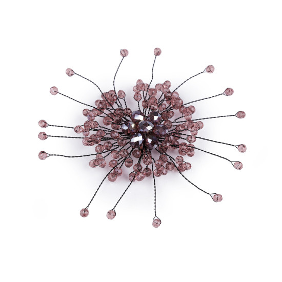 Brosche mit geschliffenen glasperlen, handgefertigt - Dunkelrot (1 Stück) Brosche mit geschliffenen glasperlen, handgefertigt - Dunkelrot (1 Stück)