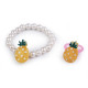 Girls bracelet and ring - Pink middle (1 Set) Girls bracelet and ring - Pink middle (1 Set)