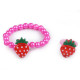 Girls bracelet and ring - Pink middle (1 Set) Girls bracelet and ring - Pink middle (1 Set)
