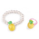 Girls bracelet and ring - Pink middle (1 Set) Girls bracelet and ring - Pink middle (1 Set)