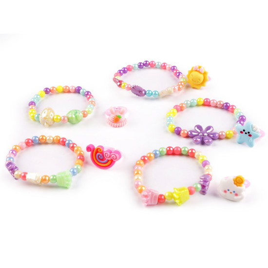 Children's bracelet and ring - Random colors (1 Set) Children's bracelet and ring - Random colors (1 Set)
