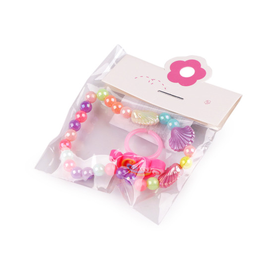 Children's bracelet and ring - Random colors (1 Set) Children's bracelet and ring - Random colors (1 Set)