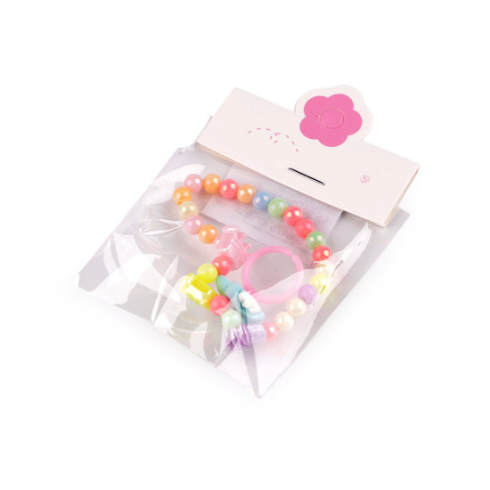 Children's bracelet and ring - Random colors (1 Set) Children's bracelet and ring - Random colors (1 Set)