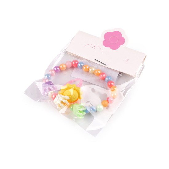 Children's bracelet and ring - Random colors (1 Set) Children's bracelet and ring - Random colors (1 Set)