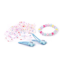 Children's bracelet, hair snaps and hair ties in a box - Multicolor (1 Set)