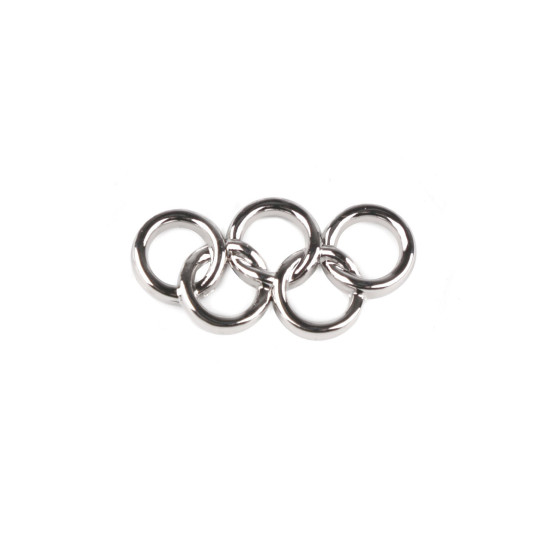 Fém dísz olimpiai karikák 12x24 mm - Platina (5 Darabok)