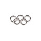 Fém dísz olimpiai karikák 12x24 mm - Platina (5 Darabok)