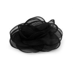 Broszka / ozdoba do włosów organzowy kwiatek ø10,5 cm - Czarny (1 Sztuka)