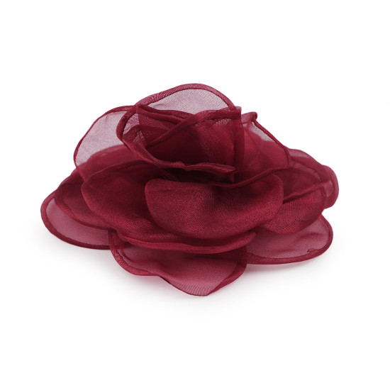 Broszka / ozdoba do włosów organzowy kwiatek ø10,5 cm - Czerwony (1 Sztuka) Broszka / ozdoba do włosów organzowy kwiatek ø10,5 cm - Czerwony (1 Sztuka)