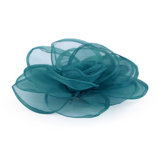 Broszka / ozdoba do włosów organzowy kwiatek ø10,5 cm - Czerwony (1 Sztuka) Broszka / ozdoba do włosów organzowy kwiatek ø10,5 cm - Czerwony (1 Sztuka)