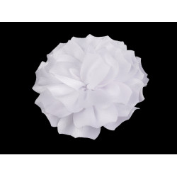 Broszka / ozdoba do włosów satynowy kwiatek ø11 cm - White (1 Sztuka)