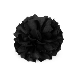 Broszka / ozdoba do włosów satynowy kwiatek ø11 cm - Czarny (1 Sztuka)