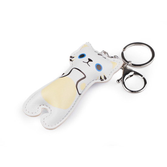 Backpack pendant / keychain - cat - White (1 Piece)