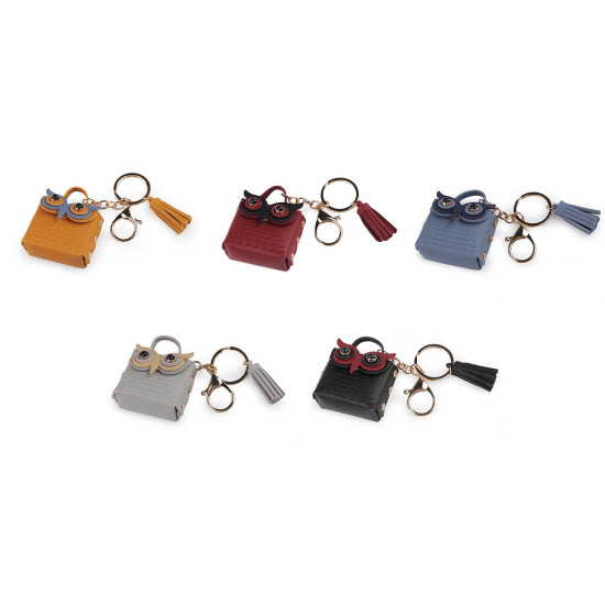 Backpack pendant / keychain - owl bag - Light wine red (1 Piece) Backpack pendant / keychain - owl bag - Light wine red (1 Piece)