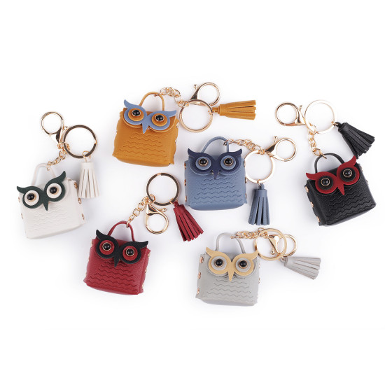 Backpack pendant / keychain - owl bag - Light wine red (1 Piece) Backpack pendant / keychain - owl bag - Light wine red (1 Piece)