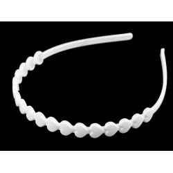 Opaska plastikowa do włosów serduszka - White (1 Sztuka)