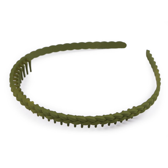 Bentita din plastic cu pieptene - Verde salvie inchis (1 Bucată) Bentita din plastic cu pieptene - Verde salvie inchis (1 Bucată)