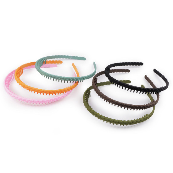 Bentita din plastic cu pieptene - Verde salvie inchis (1 Bucată) Bentita din plastic cu pieptene - Verde salvie inchis (1 Bucată)