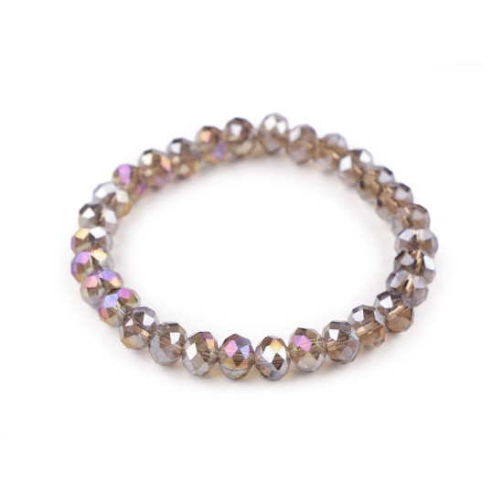 Bracelet made of glass beads with ab effect - Crystal (1 Piece) Bracelet made of glass beads with ab effect - Crystal (1 Piece)