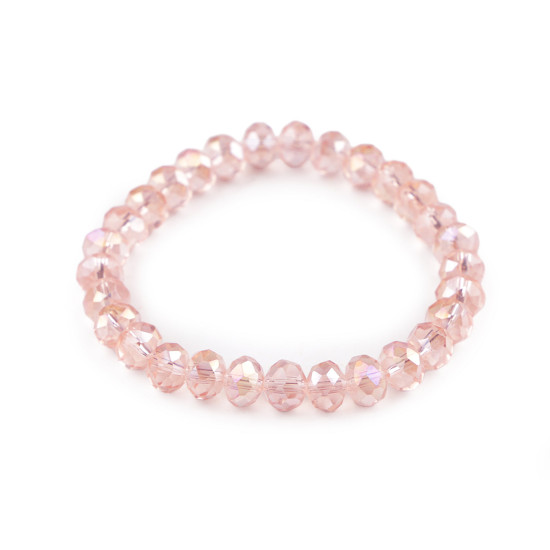 Bracelet made of glass beads with ab effect - Crystal (1 Piece) Bracelet made of glass beads with ab effect - Crystal (1 Piece)