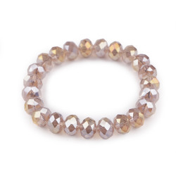 Bracelet made of glass beads with ab effect - Beige (1 Piece)