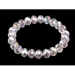Bracelet made of glass beads with ab effect - Crystal (1 Piece)
