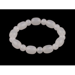 Bracelet made of glass beads - White milk (1 Piece)