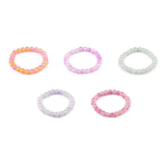 Armband aus glasperlen elastisch - Lila orchidee (1 Stück) Armband aus glasperlen elastisch - Lila orchidee (1 Stück)