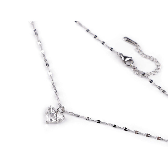Naszyjnik ze stali nierdzewnej z szlifowanymi kamyczkami serduszko - Crystal (2 Sztuki) Naszyjnik ze stali nierdzewnej z szlifowanymi kamyczkami serduszko - Crystal (2 Sztuki)