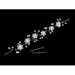 Adorno de perlas/diadema - Blanco (1 Pieza)