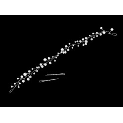 Adorno de perlas/diadema - Blanco (1 Pieza)