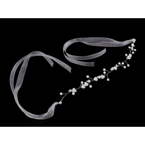 Adorno de perlas/diadema para atar - Blanco (1 Pieza) Adorno de perlas/diadema para atar - Blanco (1 Pieza)