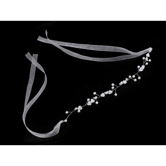 Adorno de perlas/diadema para atar - Blanco (1 Pieza) Adorno de perlas/diadema para atar - Blanco (1 Pieza)
