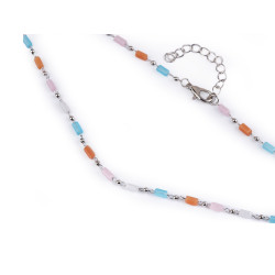 Collar de acero inoxidable con cuentas de vidrio - Multicolor (1 Pieza)