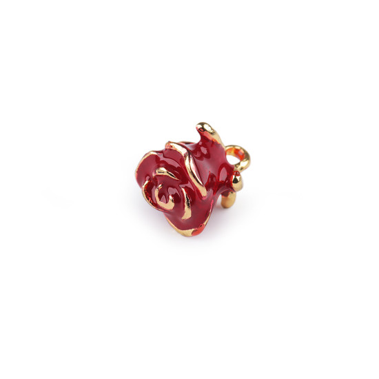 Metalowa zawieszka / suwak do zamka kwiat róża 3d 11x14 mm - Czerwony (5 Sztuki) Metalowa zawieszka / suwak do zamka kwiat róża 3d 11x14 mm - Czerwony (5 Sztuki)