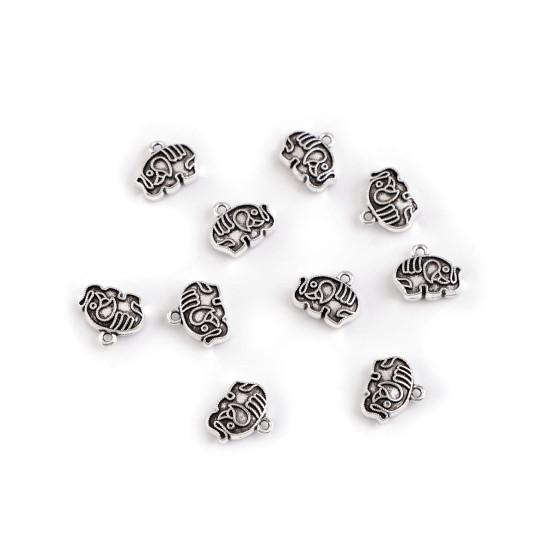 Zawieszka / suwak do zamka słoń 12x10 mm - Platyna (10 Sztuki) Zawieszka / suwak do zamka słoń 12x10 mm - Platyna (10 Sztuki)