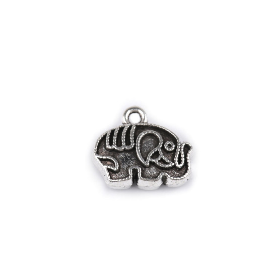 Zawieszka / suwak do zamka słoń 12x10 mm - Platyna (10 Sztuki) Zawieszka / suwak do zamka słoń 12x10 mm - Platyna (10 Sztuki)